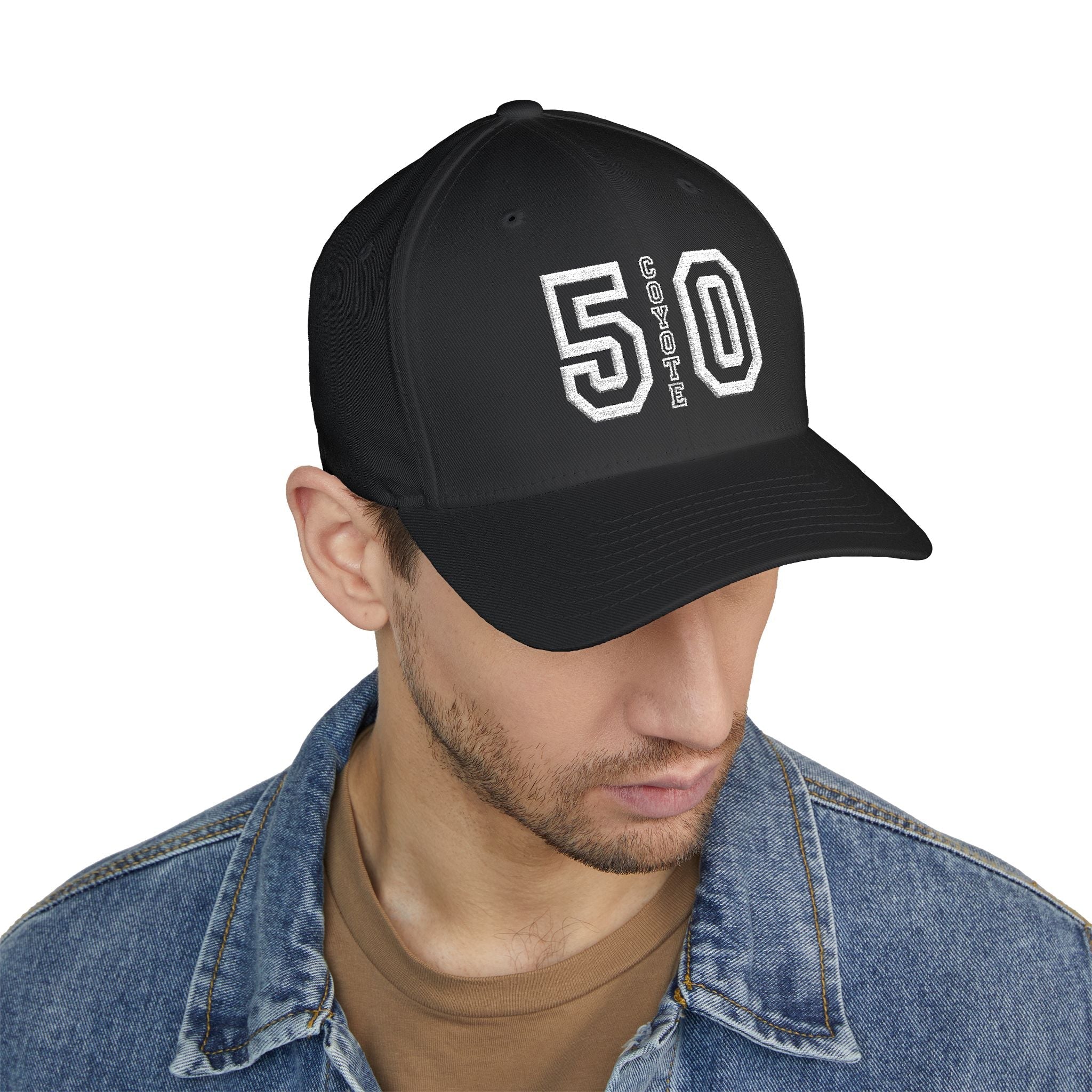5.0 Mustang Coyote Closed - Back Structured Cap (Embroidery) - Mustang Coyote hat - Wicked Metal