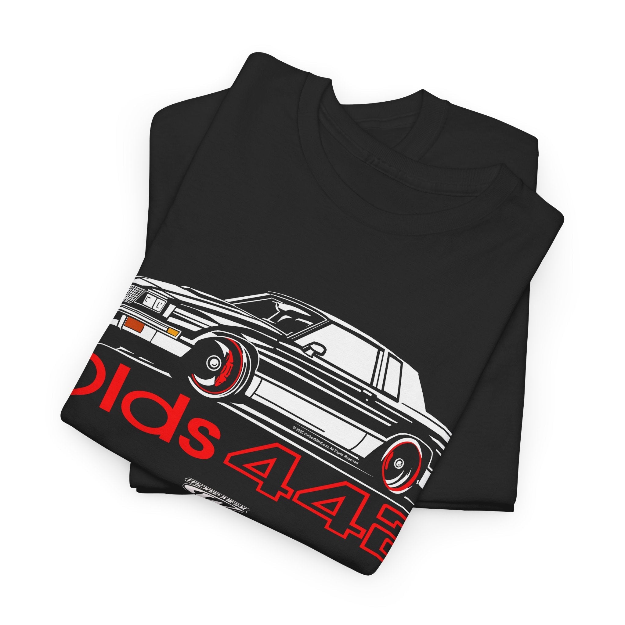85 - 87 Olds 442 Stylized t shirt, 5th Generation 442 - Wicked Metal - Wicked Metal