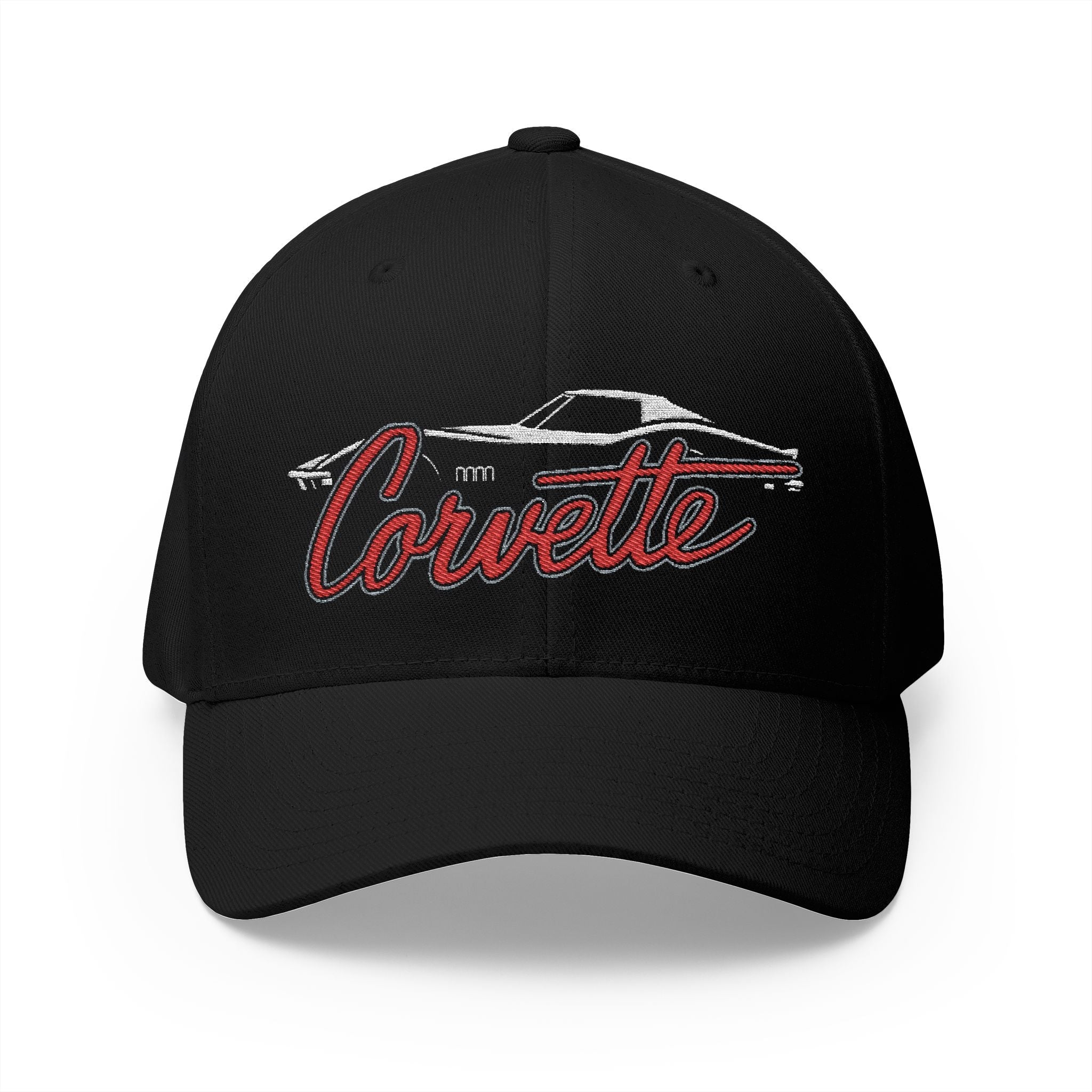 C3 Corvette Silhouette Closed - Back Structured Cap (Embroidery) - C3 Corvette hat - Wicked Metal