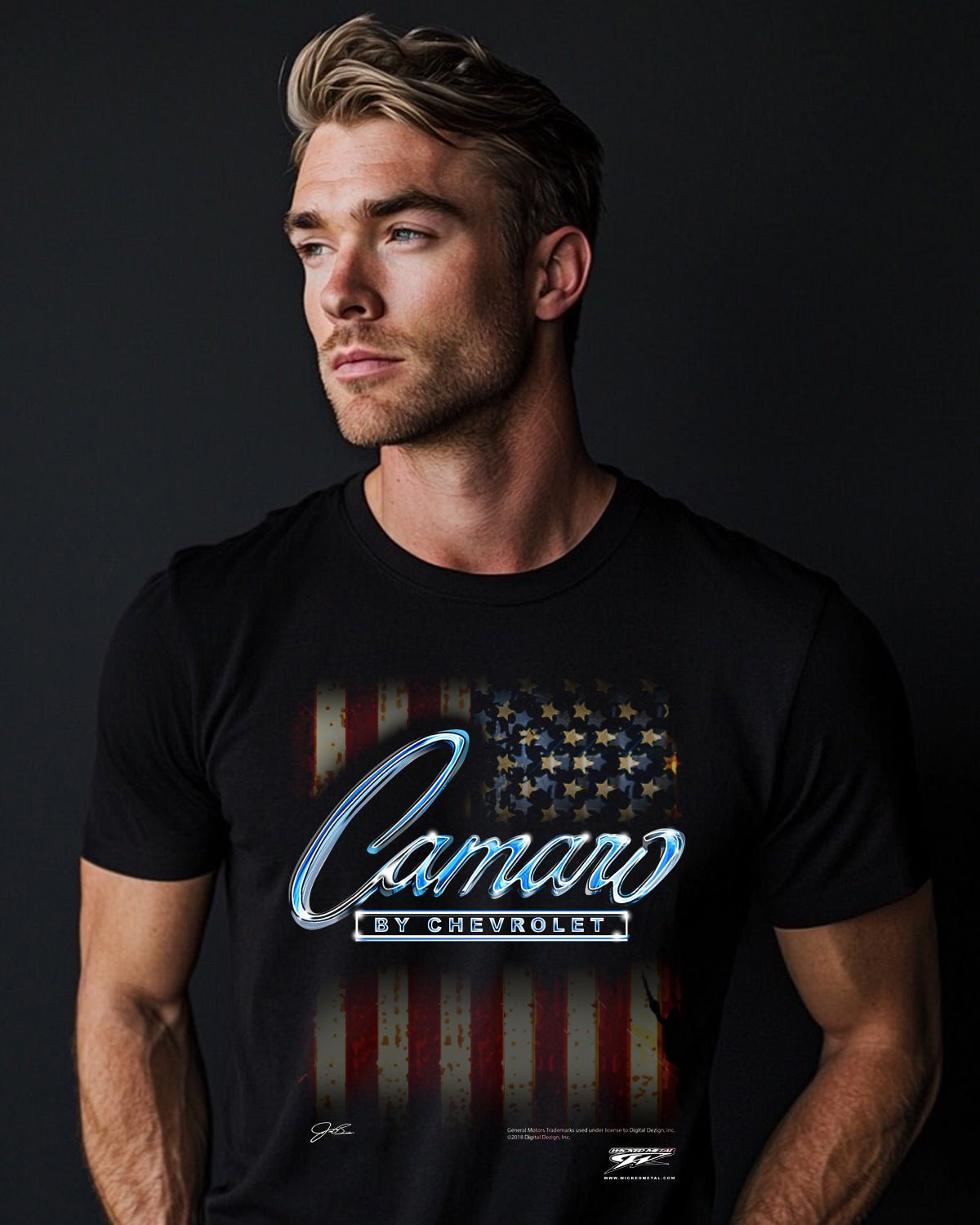 Camaro Flag logo - Camaro Flag t shirt - Wicked Metal