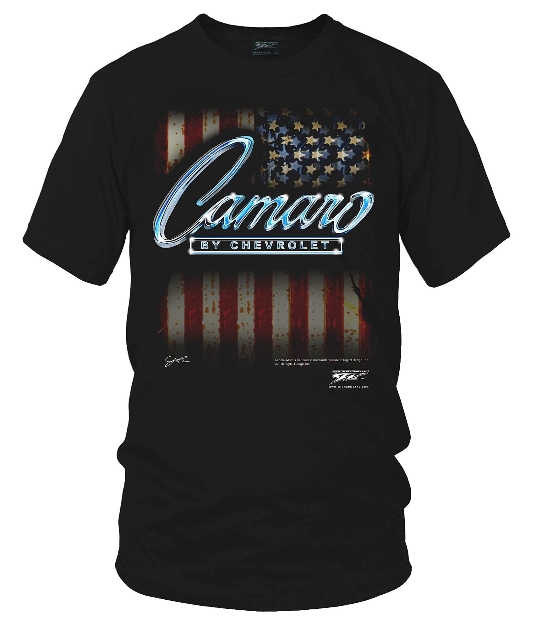 Camaro Flag logo - Camaro Flag t shirt - Wicked Metal