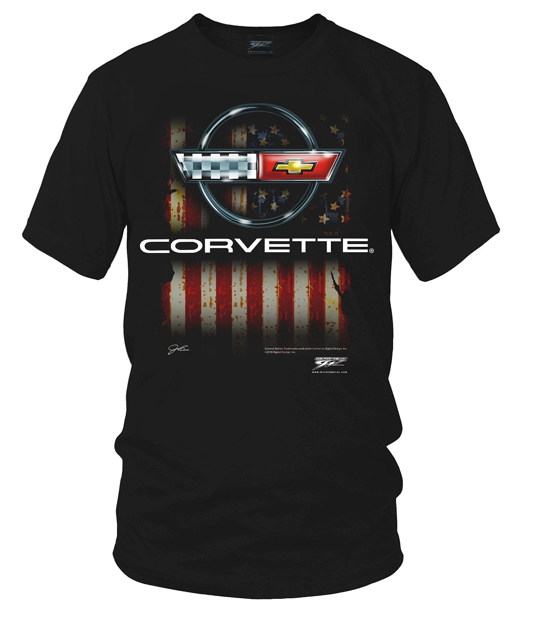 Corvette c4 Flag - Corvette C4 Flag logo shirt - Wicked Metal