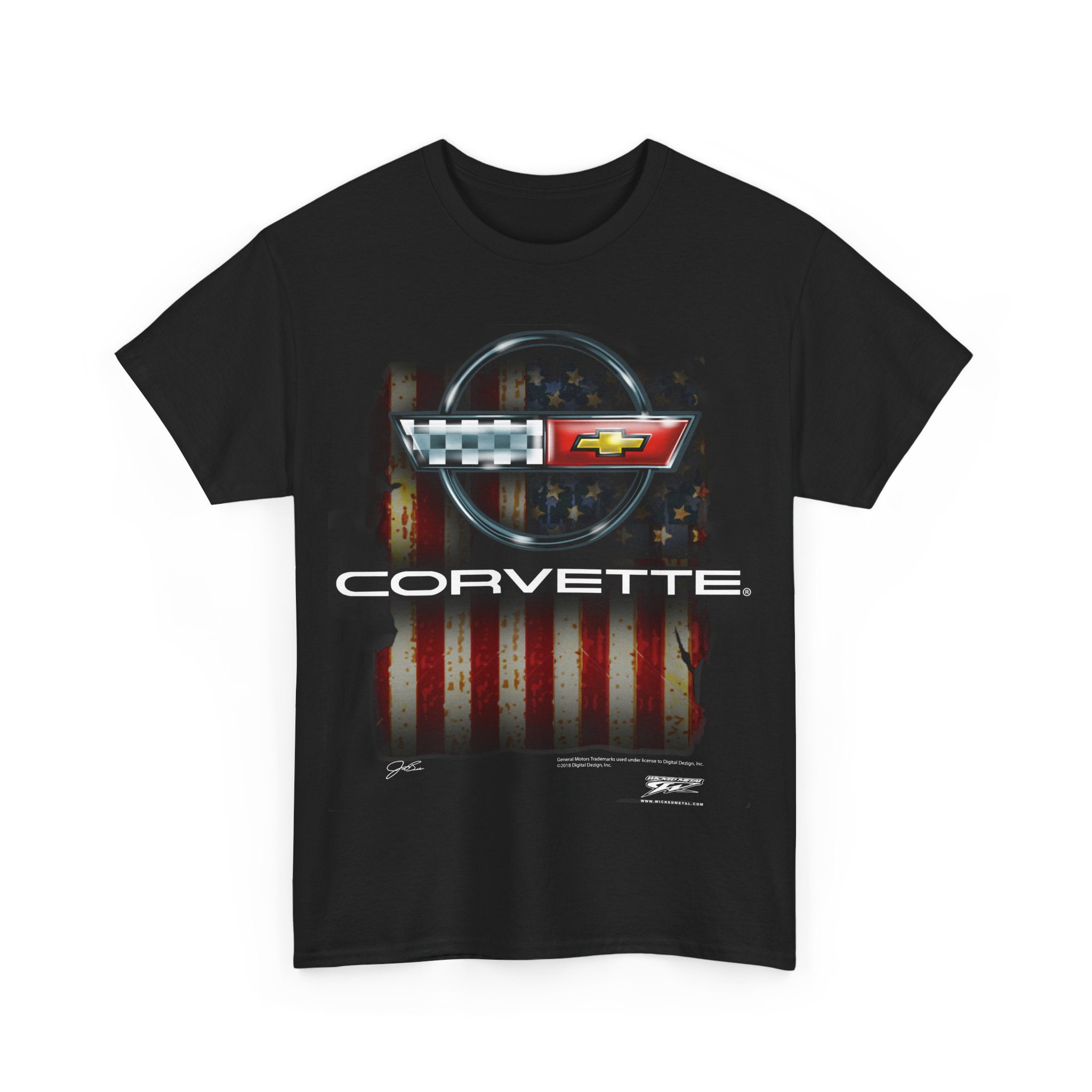 Corvette c4 Flag - Corvette C4 Flag logo shirt - Wicked Metal