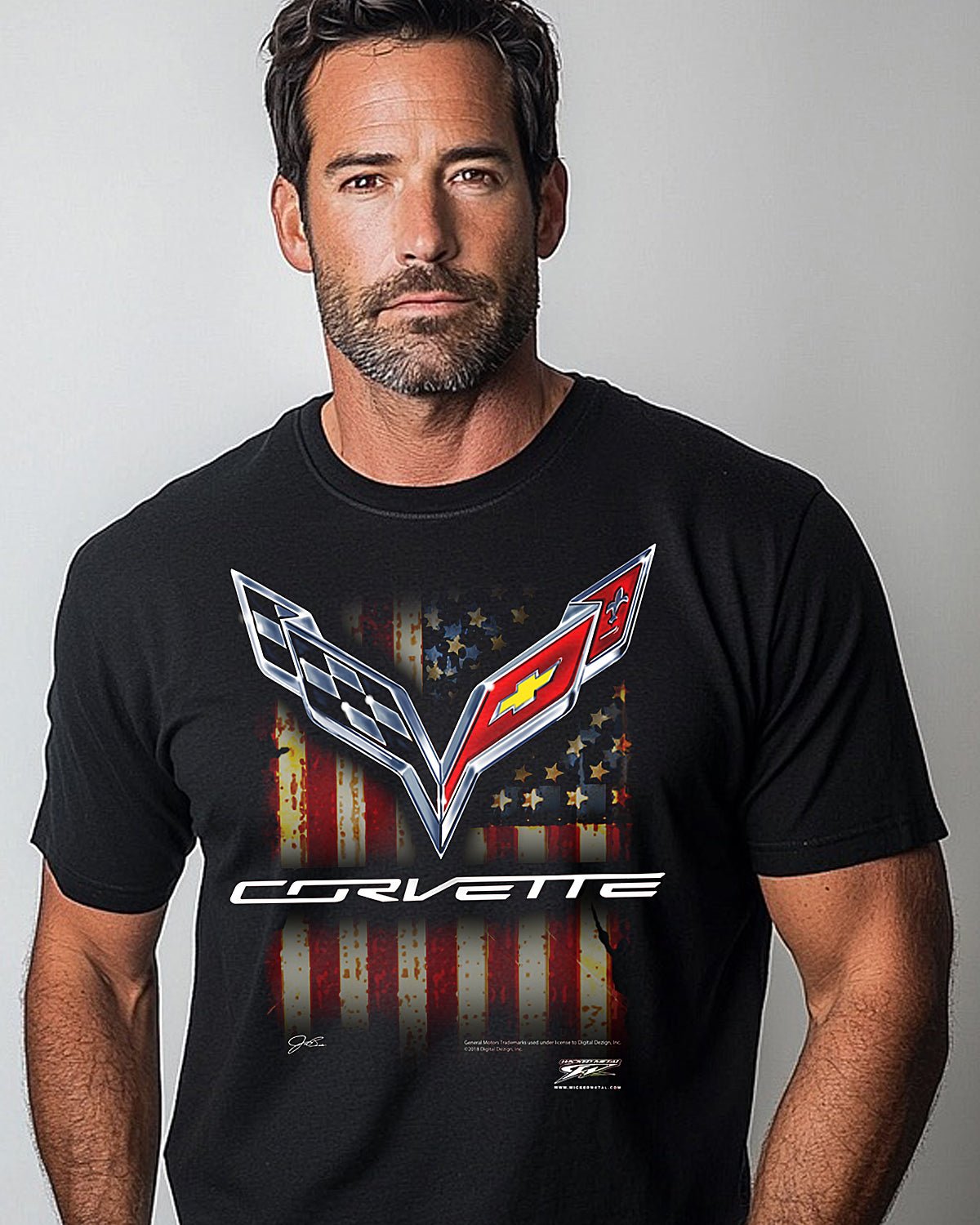 Corvette c7 Flag - Corvette C7 Flag logo shirt - Wicked Metal