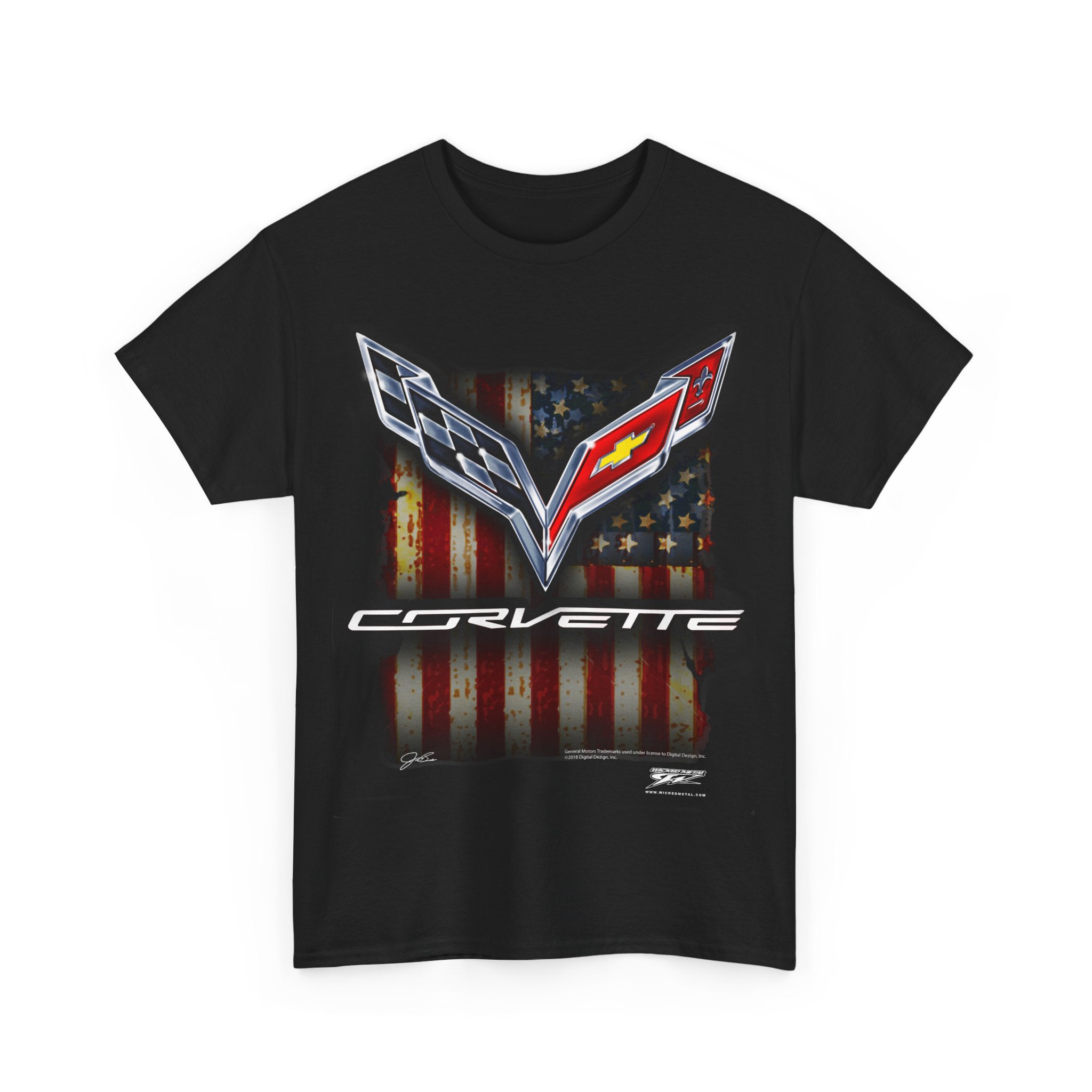 Corvette c7 Flag - Corvette C7 Flag logo shirt - Wicked Metal