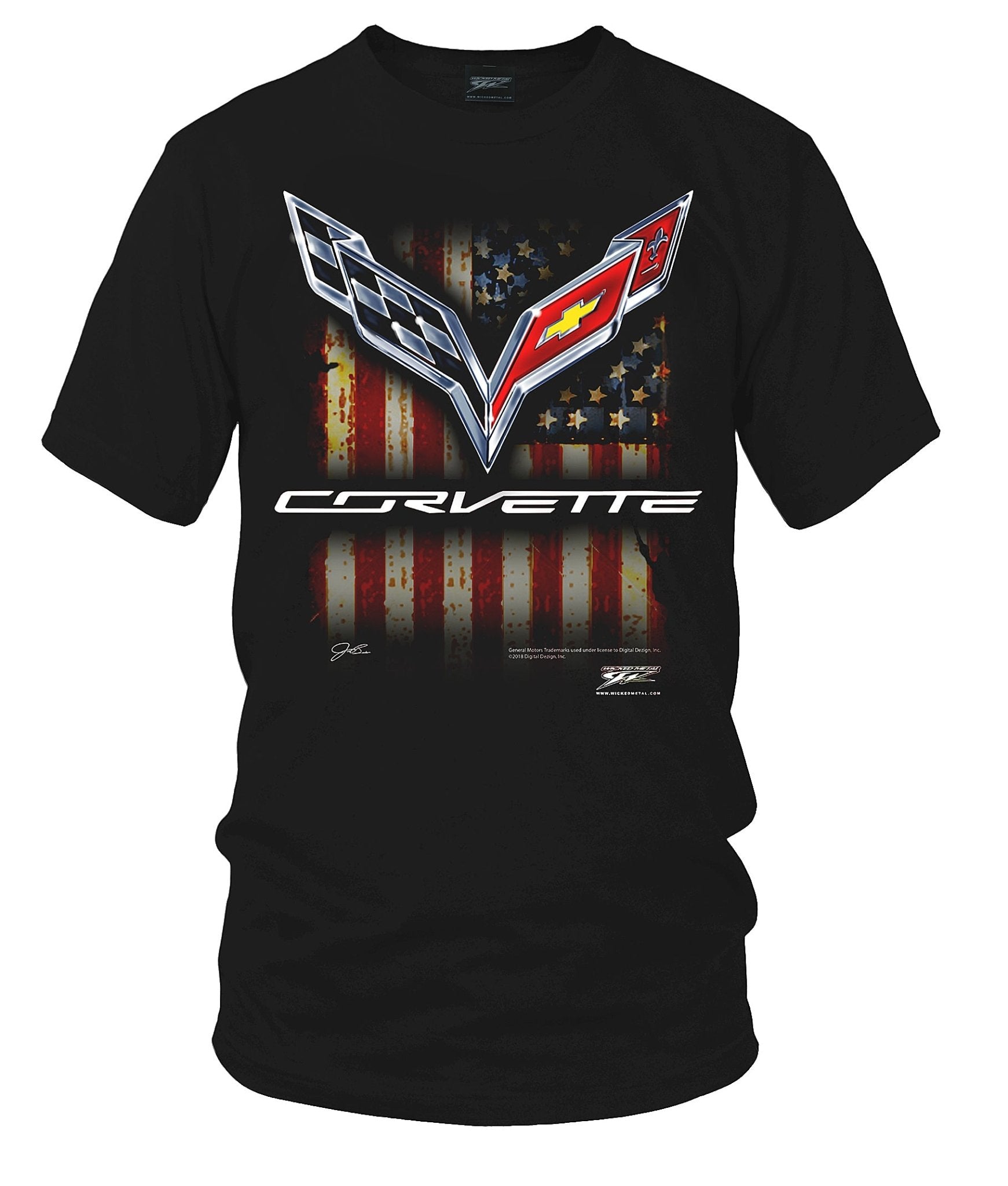 Corvette c7 Flag - Corvette C7 Flag logo shirt - Wicked Metal