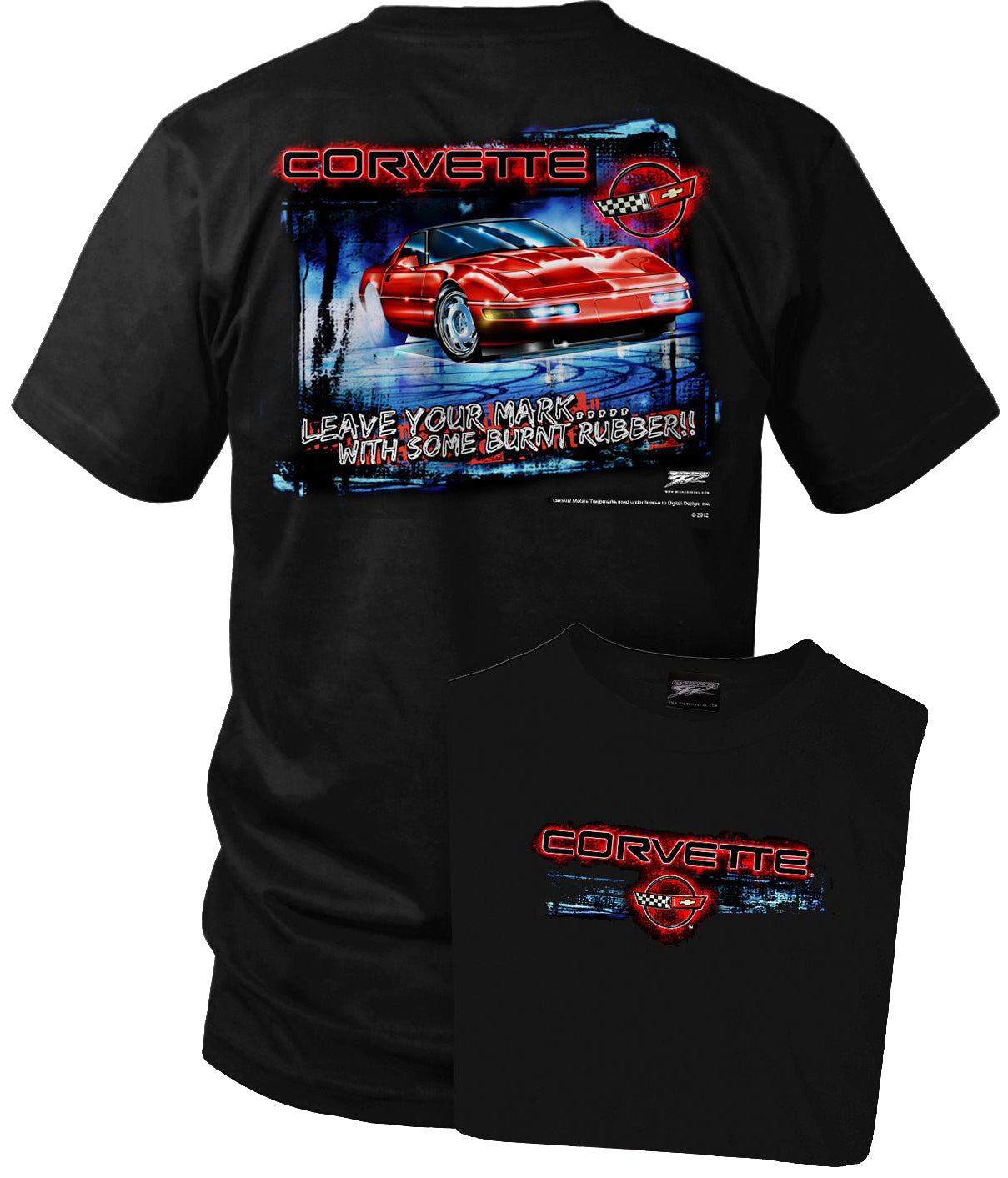 Chevy Corvette C4 Multi-Color T-Shirt - V8social - American Made Apparel
