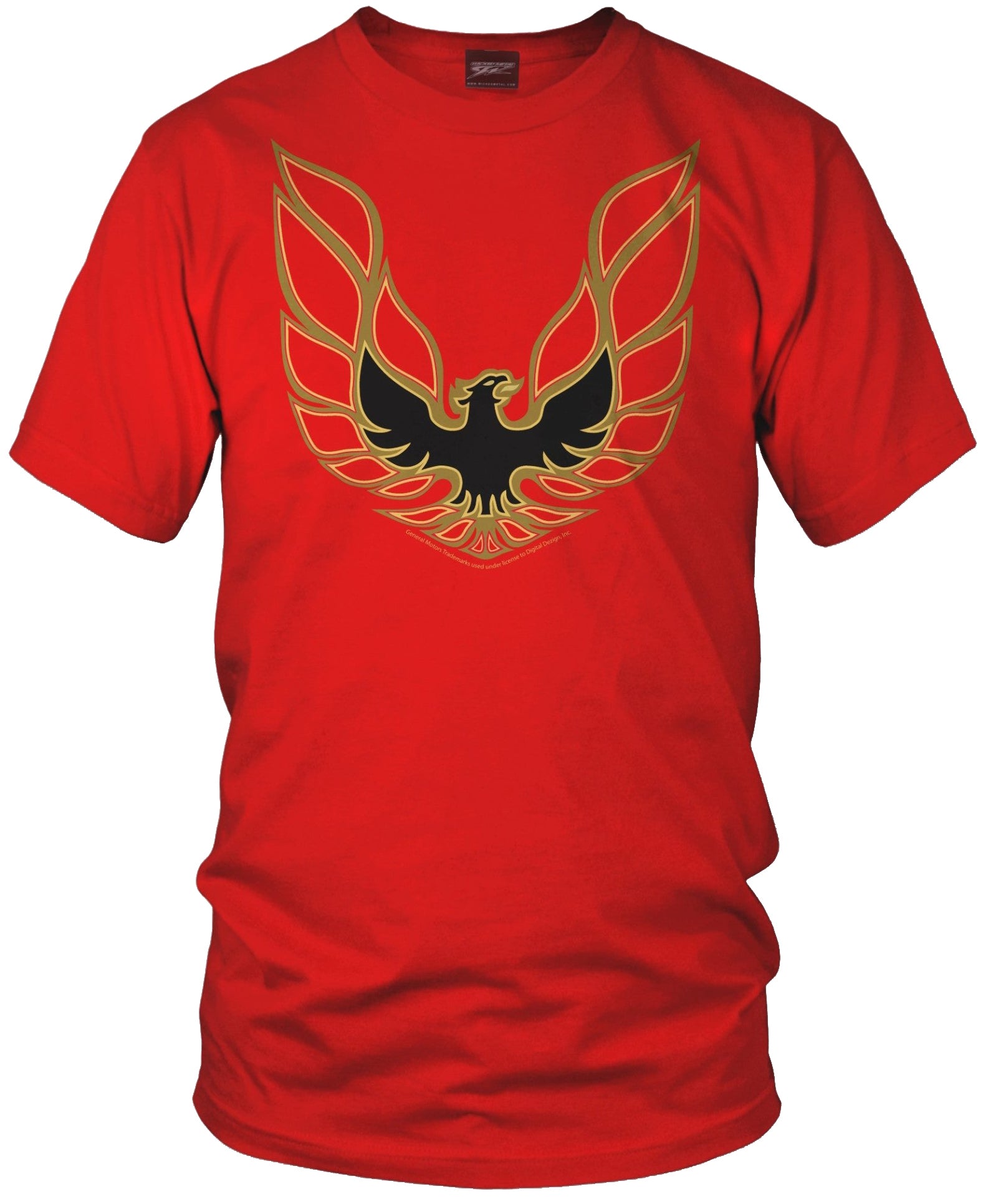 Firebird Trans Am t shirt hood decal - Red