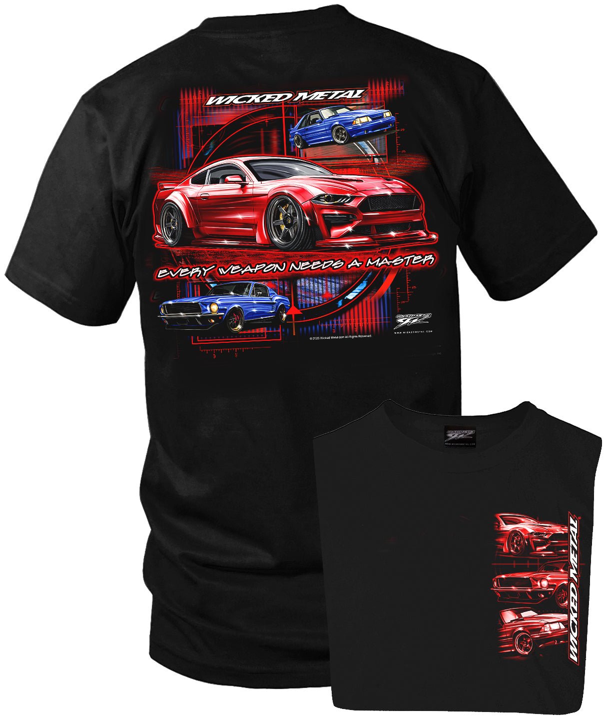 Mustang 7th Gen Every Weapon Shirt - 1st Gen Mustang, 3rd Gen Mustang, Mustang T-Shirts - Wicked Metal