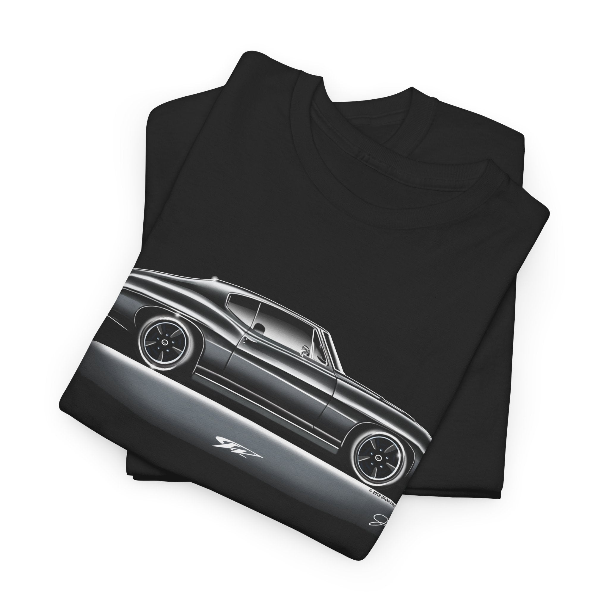 Pontiac 1968 GTO Silhouette Side Print Shirt - Muscle Car T-Shirt - 1968 GTO - Wicked Metal