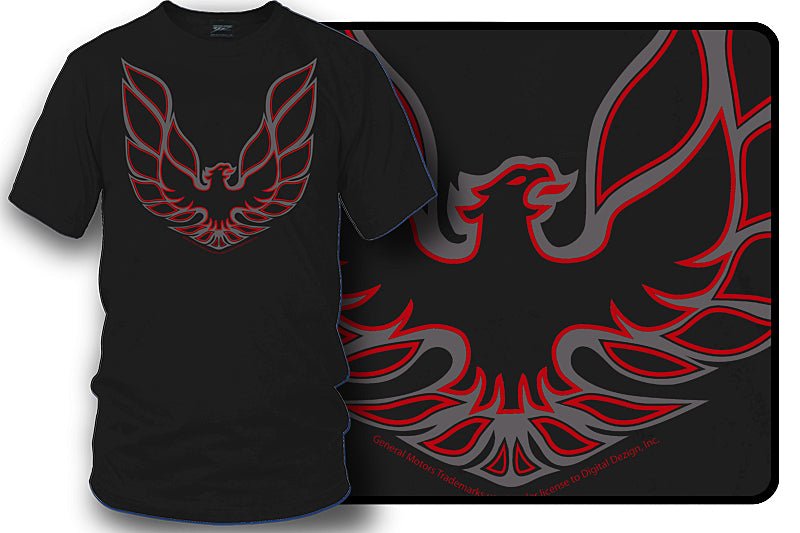 TA logo Grey & Red t shirt - Trans Am emblem - Muscle Car Shirt - Wicked Metal