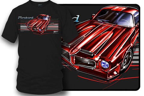 Image of 1971 Pontiac Firebird - Stripes - 71 Firebird t shirt - Wicked Metal