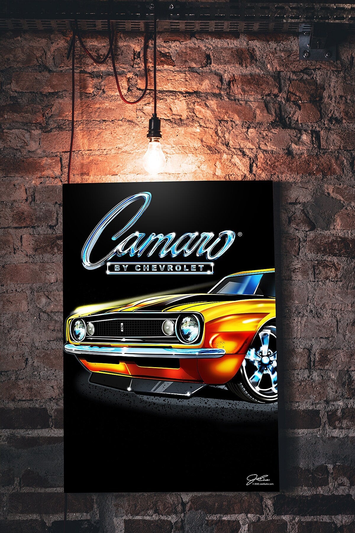 Camaro Hold On 1967, Muscle Car wall art - garage art - Wicked Metal