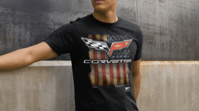 Corvette c6 logo - American Flag C6 logo shirt - Wicked Metal