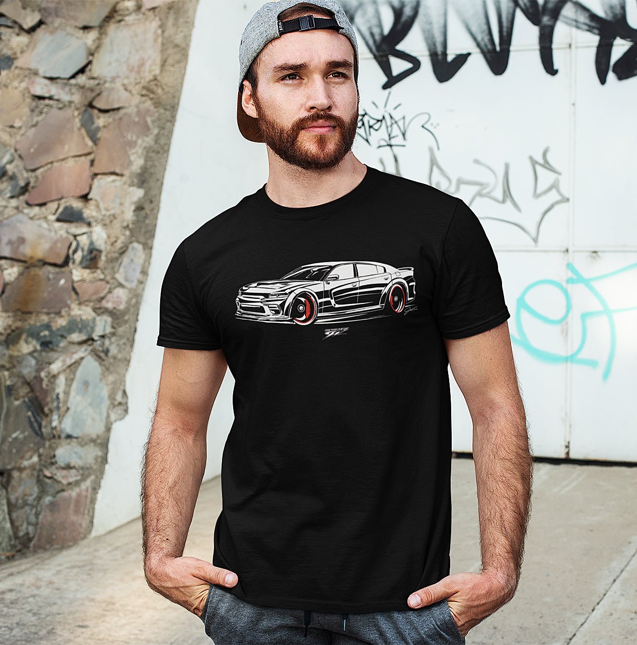 Dodge Charger Stylized - Muscle Car T-Shirt - Charger t-Shirt - Wicked Metal