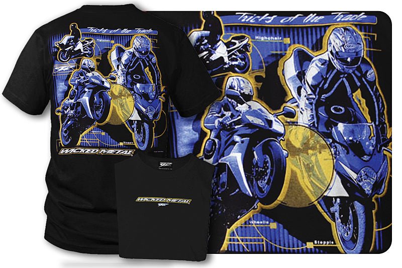Sport bike shirts - Tricks of the Trade (Black) - Wicked Metal