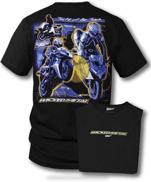 Sport bike shirts - Tricks of the Trade (Black) - Wicked Metal