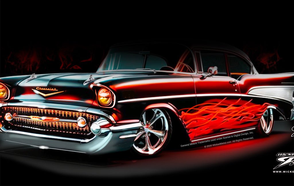 1957 Chevy Bel Air T-Shirts - Wicked Metal