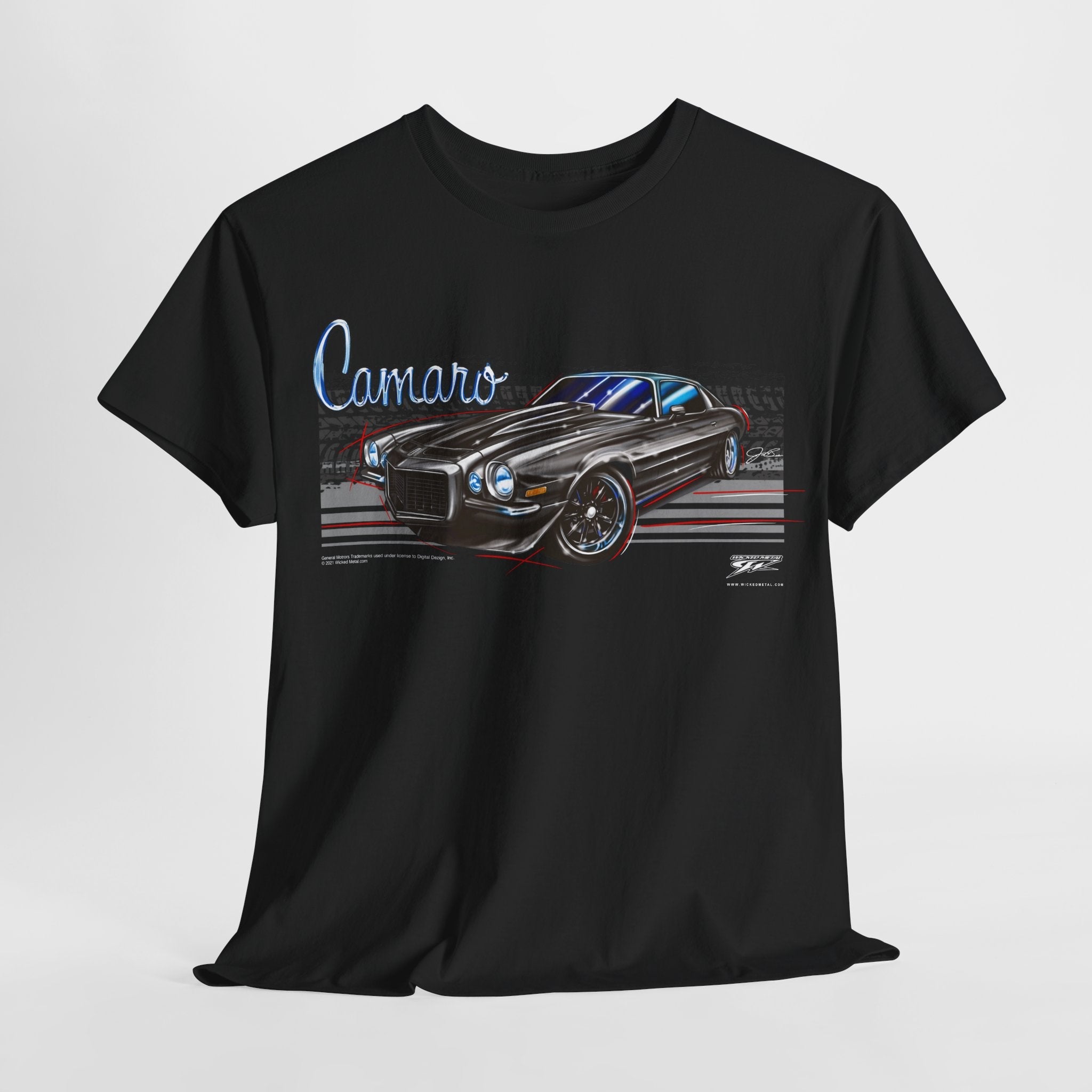 1971 Camaro - Stripes - Chevy Camaro t shirt - Wicked Metal