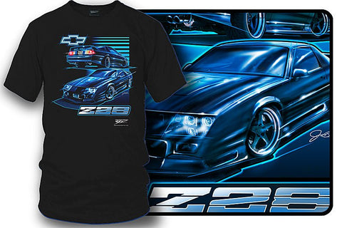 Image of 3rd Gen Camaro Z28 Blue - Chevy Camaro t shirt - Wicked Metal