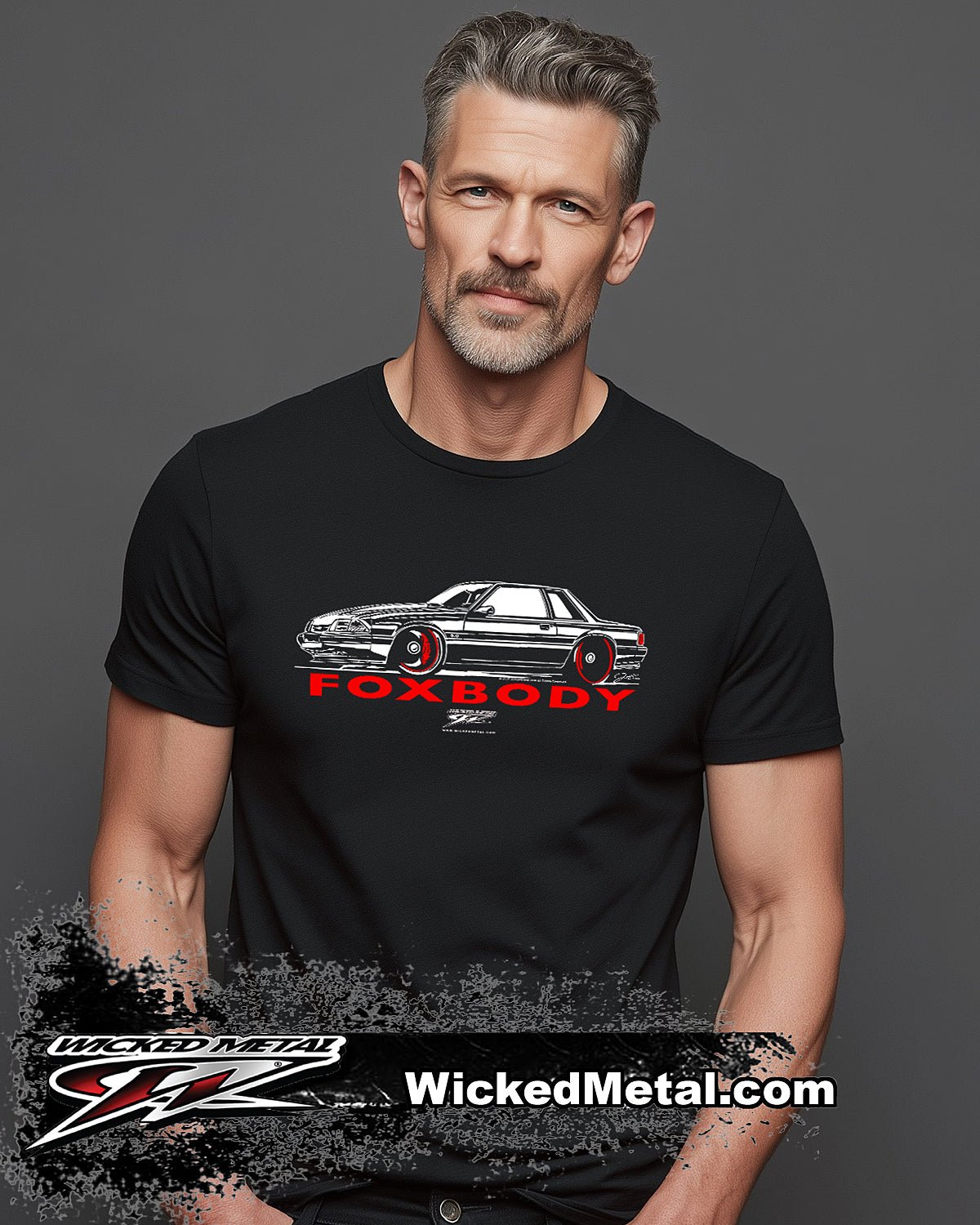 Mustang Foxbody Stylized t shirt - Wicked Metal - Wicked Metal