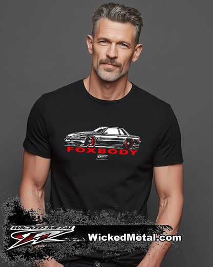 Mustang Foxbody Stylized t shirt - Wicked Metal - Wicked Metal