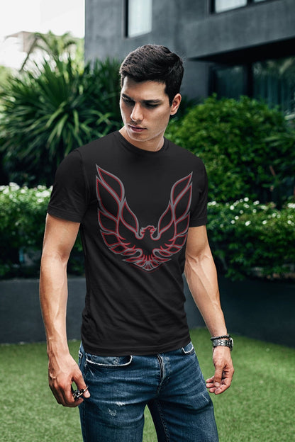 TA logo Grey & Red t shirt - Trans Am emblem - Muscle Car Shirt - Wicked Metal