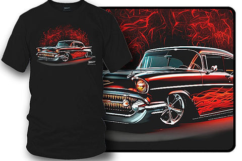 Image of 1957 Chevy Bel Air - Bel Air T-Shirt - 57 Chevy t-Shirt - Wicked Metal