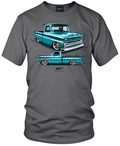 Image of 1964 Chevy Teal C-10 - Truck T-Shirt - Chevy c-10 t-Shirt - Wicked Metal