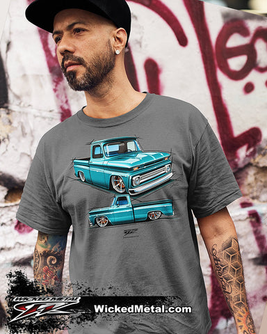 Image of 1964 Chevy Teal C-10 - Truck T-Shirt - Chevy c-10 t-Shirt - Wicked Metal