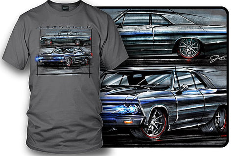 Image of 1966 Chevelle Distressed Shirt - Muscle Car T-Shirt - 1966 Chevelle - Wicked Metal