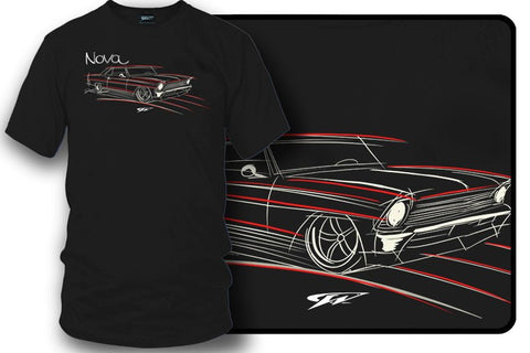 Image of 1966 Chevy Nova Stylized - Nova T-Shirt - Chevy Nova t-Shirt - Wicked Metal