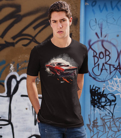 Image of 1969 Dodge Red Charger Blast - Muscle Car T-Shirt - Charger t-Shirt - Wicked Metal