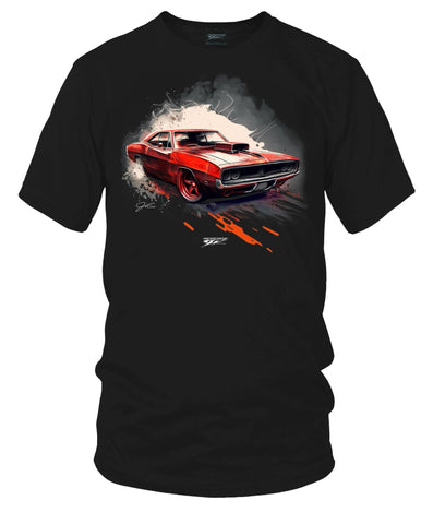 Image of 1969 Dodge Red Charger Blast - Muscle Car T-Shirt - Charger t-Shirt - Wicked Metal