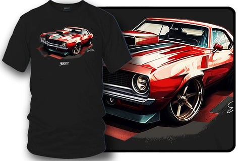 Image of 1969 Red Camaro - Chevy Camaro t shirt - Wicked Metal