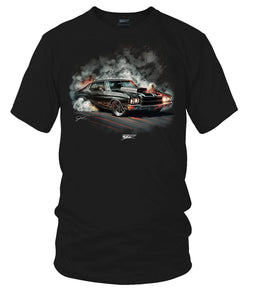 1970 black Chevelle burnout Shirt - Muscle Car T-Shirt - 1970 Chevelle - Wicked Metal