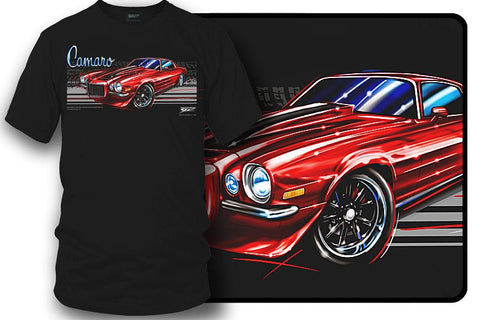 Image of 1971 Camaro - Stripes - Chevy Camaro t shirt - Wicked Metal