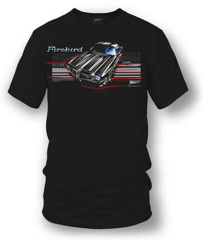 Image of 1971 Pontiac Firebird - Stripes - 71 Firebird t shirt - Wicked Metal