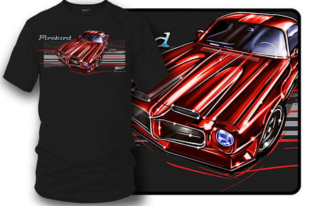 1971 Pontiac Firebird - Stripes - 71 Firebird t shirt - Wicked Metal