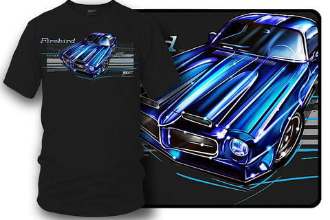 Image of 1971 Pontiac Firebird - Stripes - 71 Firebird t shirt - Wicked Metal