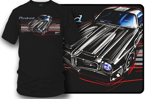 Image of 1971 Pontiac Firebird - Stripes - 71 Firebird t shirt - Wicked Metal