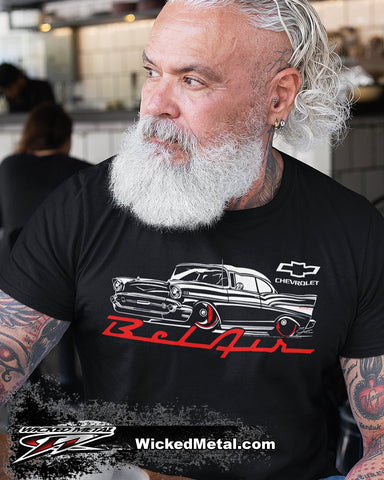 Image of Bel Air Stylized 1957 Chevy - Bel Air T-Shirt - 57 Chevy t-Shirt - Wicked Metal
