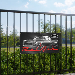 Bel Air Stylized Banner, wall art - garage banner art 24" X 48" - Wicked Metal