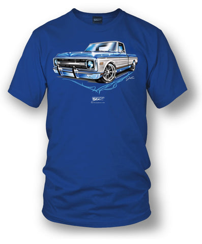Image of Blue Chevy C-10 square body - Truck T-Shirt - Chevy c-10 t-Shirt - Wicked Metal