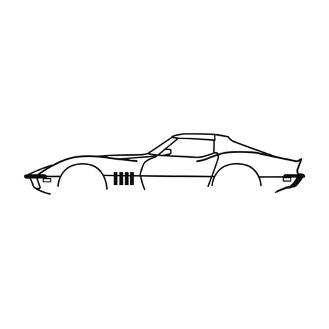 Image of C3 Corvette Metal Car Wall Art - Wicked Metal