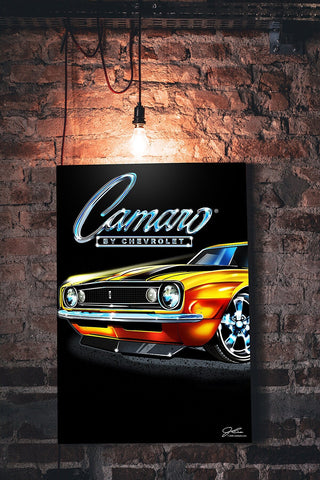 Image of Camaro Hold On 1967, Muscle Car wall art - garage art - Wicked Metal