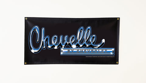 Image of Chevelle Emblem Banner, wall art - garage banner art 24" X 48" - Wicked Metal