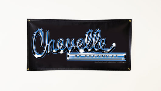 Chevelle Emblem Banner, wall art - garage banner art 24" X 48" - Wicked Metal