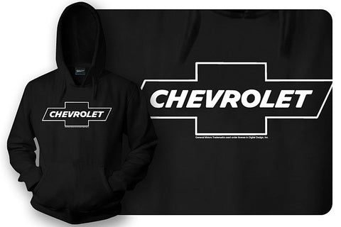 Image of Chevy Bowtie t shirt logo - Black Hoodie - Wicked Metal