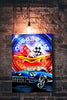 Corvette art, Corvette painting, C2 Corvette with Neon Sign - garage art - Wicked Metal